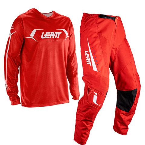 2026 Leatt 3.5 Kids Mini Pant and Jersey Kit Combo Red