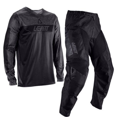 2026 Leatt 3.5 Kids Mini Pant and Jersey Kit Combo Stealth Black Grey