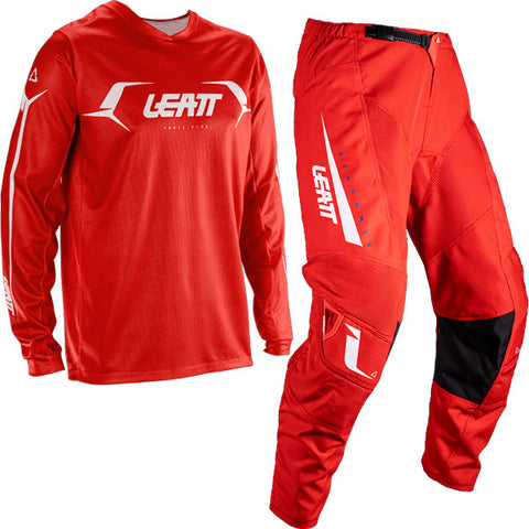 2026 Leatt 3.5 Youth Pant and Jersey Kit Combo Red