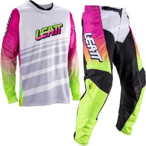 2026 Leatt 3.5 Youth Pant and Jersey Kit Combo Retro Pink