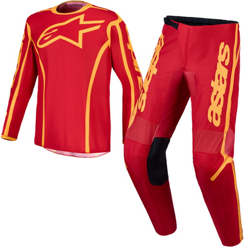 Alpinestars Fluid Apex V2  Fire Red Gold Kit Combo