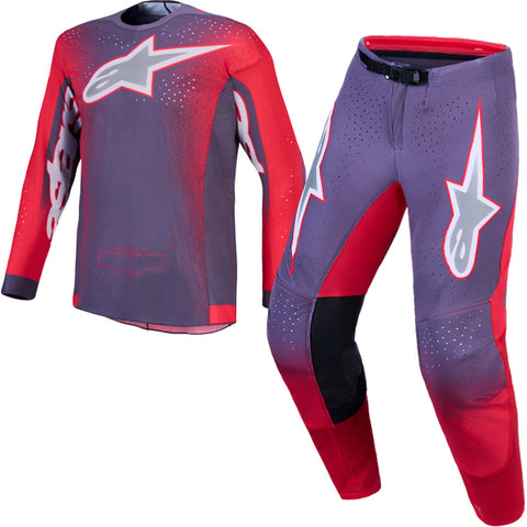 Alpinestars SuperTech Hiten AFD Greystone Red Fluo Light Lilac Kit Combo