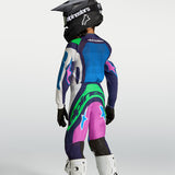 Alpinestars Youth SuperTech Maven White Blithe Blue Green Fluo Kit Combo