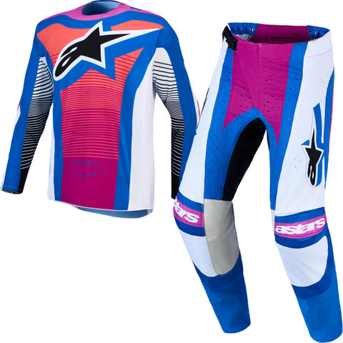 Alpinestars Techstar Maven White Hot Coral Blithe Blue Kit Combo