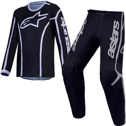 Alpinestars Youth Fluid Apex V2 Black Silver Kit Combo