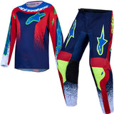Alpinestars Youth Fluid Drag Blue Navy Fire Red White Kit Combo