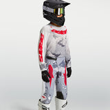 Alpinestars Youth Fluid Lone Pant Grey Camo White Fire Red