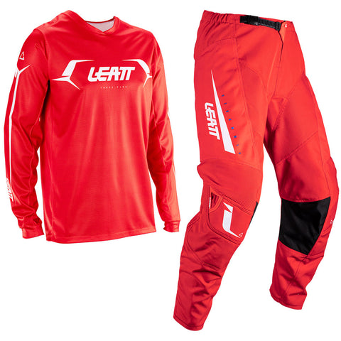 2026 Leatt 3.5 Youth Pant and Jersey Kit Combo Red