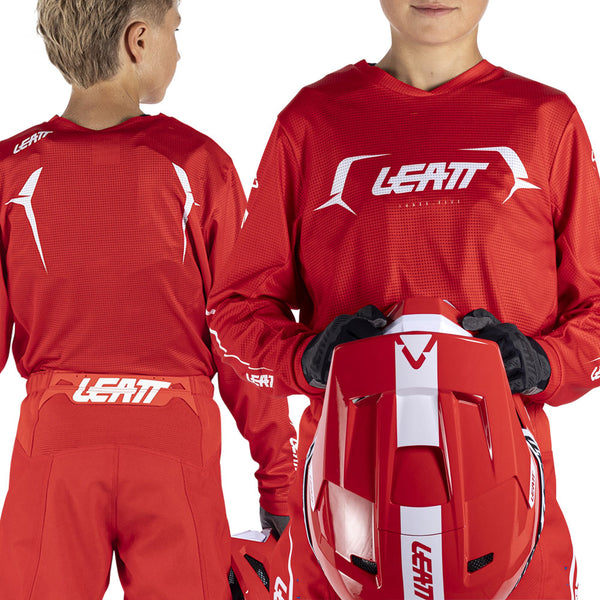 2026 Leatt 3 5 Youth Pant And Jersey Kit Combo Red At Motocross