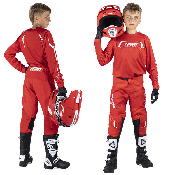 2026 Leatt 3 5 Youth Pant And Jersey Kit Combo Red At Motocross