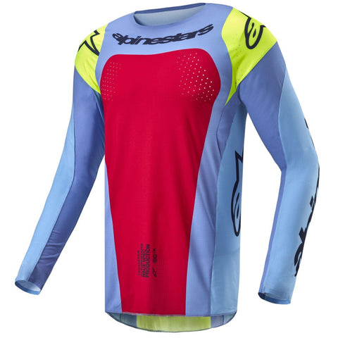 2024 Alpinestars Techstar Ocuri Jersey Light Blue/Yellow Fluo/Red Berry