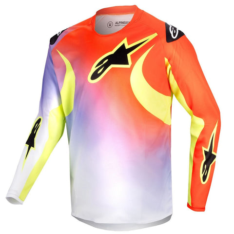Alpinestars Youth Racer Lucent Jersey White Neon Red Yellow Fluo