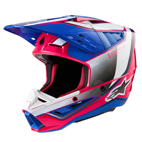 Alpinestars Helmet SM5 Sail White Diva Pink Enamel Blue Glossy