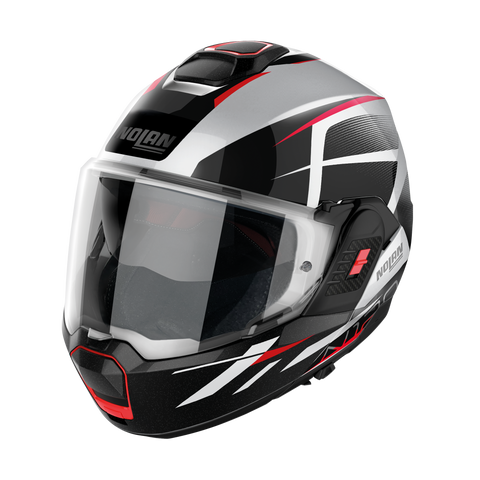 Nolan N120-1 Nightlife N-COM White Black Red Motorcycle Helmet