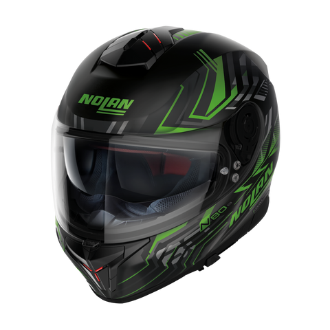 Nolan N80-8 Turbulence Black Green Motorcycle Helmet