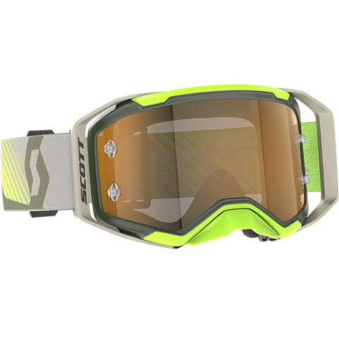 Scott Prospect 2.0 Goggles - AMP Chrome Khaki Green Neon Yellow Gold