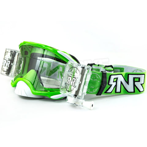 Rip N Roll RNR Platinum 48mm Motocross Goggles - Green