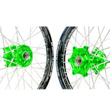 SM Pro Platinum Wheel Set - Kawasaki - Green Hub Black Rim