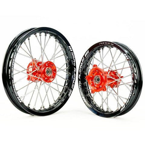 SM Pro Platinum Wheel Set - KTM - Orange Hub Black Rim