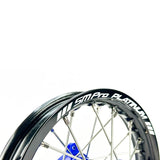 SM Pro Platinum Wheel Set - Yamaha - Blue Hub Black Rim