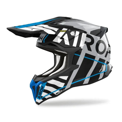 Airoh Strycker Helmet Brave Blue Grey Gloss