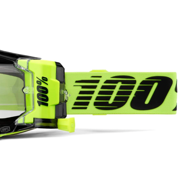 100 Armega Forecast Roll Off Goggle Neon Yellow Clear Lens AT