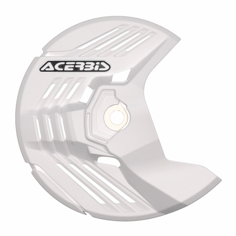 Acerbis Linear Kawasaki White Front Disc Protector - Axle Nut Mounted