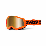 100% Strata 2 Goggle Neon Orange - Gold Mirror Lens