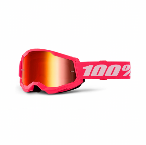 100% Strata 2 Goggle Pink Red Mirror Lens