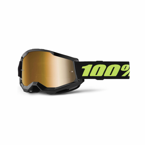 100% Strata 2 Goggle Solar Eclipse Gold Mirror Lens