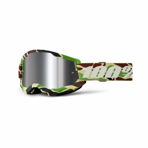 100% Strata 2 Goggle War Camo Silver Mirror Lens