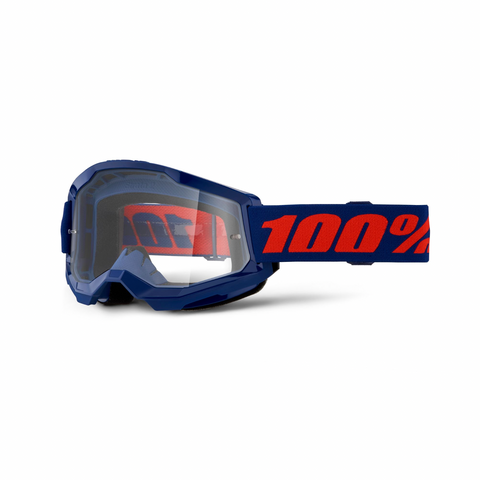 100% Strata 2 Goggle Navy Clear Lens