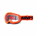 100% Strata 2 Goggle Neon Orange - Clear Lens