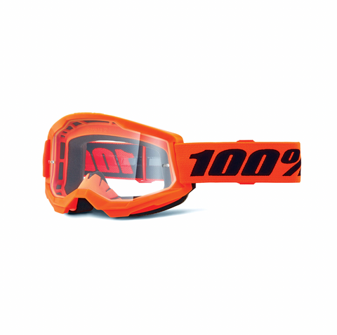 100% Strata 2 Goggle Orange Clear Lens