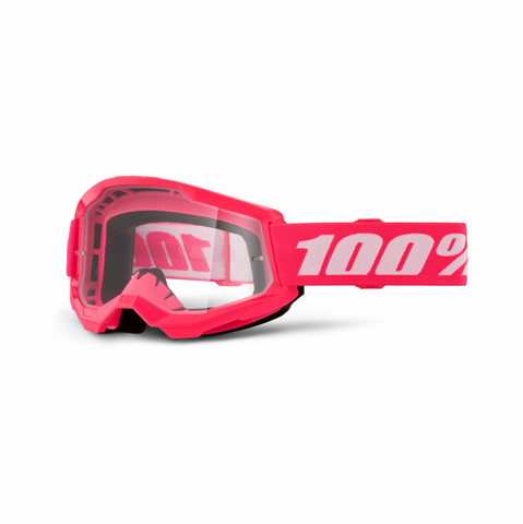 100% Strata 2 Goggle Pink Clear Lens