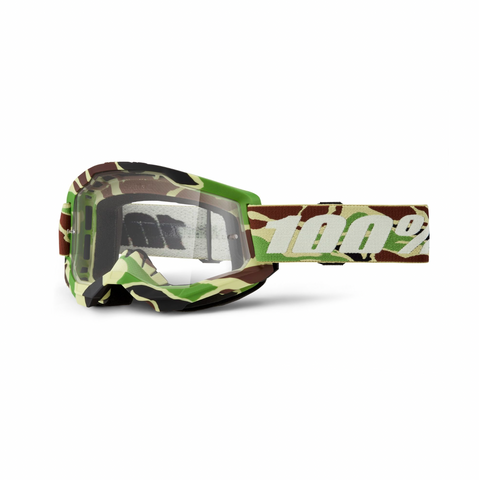 100% Strata 2 Goggle War Camo Clear Lens