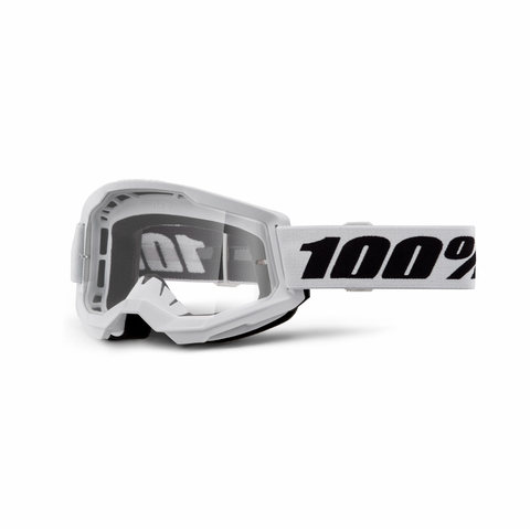 100% Strata 2 Goggle White Clear Lens