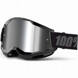 100% Strata 2 Goggle Black - Silver Mirror Lens