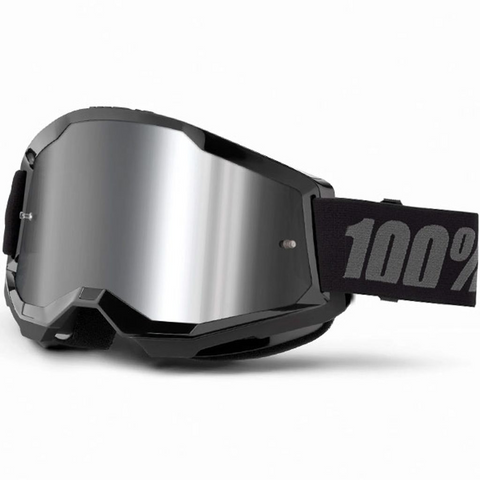 100% Strata 2 Goggle Black - Silver Mirror Lens
