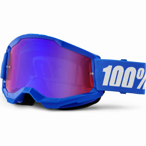 100% Strata 2 Goggle Blue - Red Blue Mirror Lens