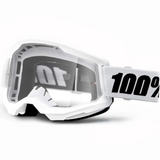 100% Strata 2 Goggle White - Clear Lens