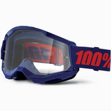 100% Strata 2 Goggle Navy - Clear Lens
