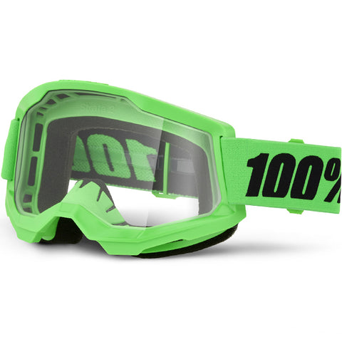 100% Strata 2 Goggle Green - Clear Lens