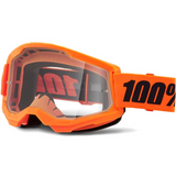 100% Strata 2 Goggle Neon Orange - Clear Lens