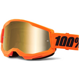 100% Strata 2 Goggle Neon Orange - Gold Mirror Lens