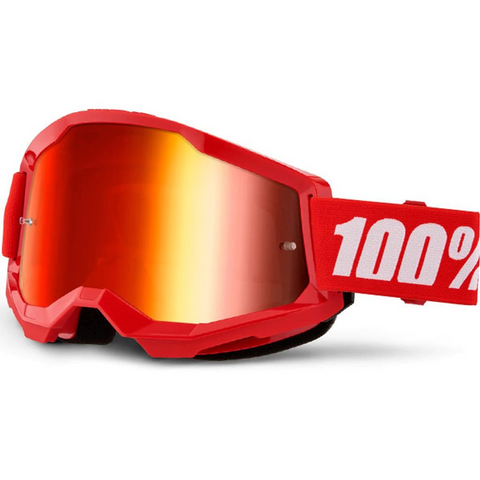100% Strata 2 Goggle Red - Mirror Red Lens