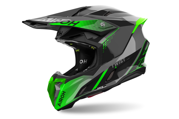 Airoh Twist 3 Shard Green Gloss Motocross Helmet – AT Motocross