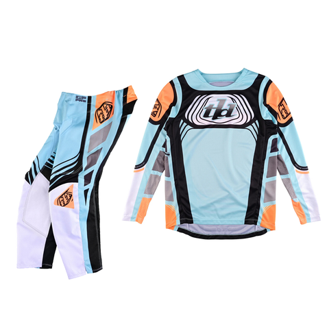 Troy Lee Designs Youth GP Pro Wavez Bleached Aqua Kit Combo