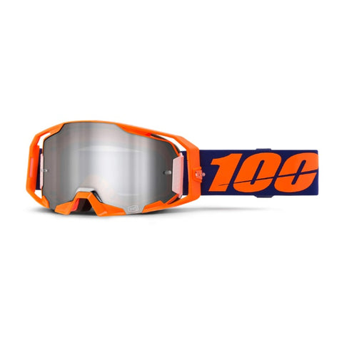 100% ARmatic Goggles Neon Orange Mirror Silver Flash Lens