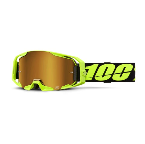 100% ARmatic Goggles Neon Yellow Mirror True Gold Lens